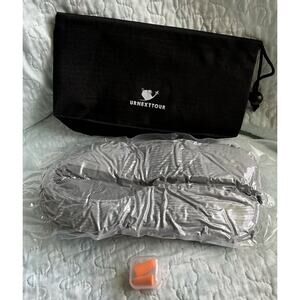 Urnexttour Travel Pillow. Grey and White With Bag And Ear Plugs